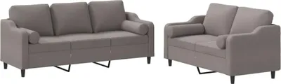 Produktbild von vidaXL 2-tlg. Sofagarnitur mit Kissen Taupe Stoff