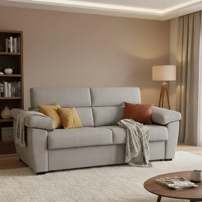 Immagine prodotto di Pacecos - Divano Letto 3 Posti, 225x95 cm Beige, Sfoderabile Italy