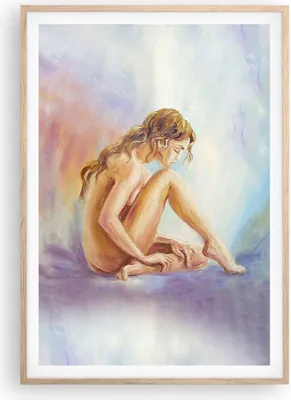 Produktbild von Gerahmtes Poster - Rahmen in heller Eiche - Frau Nacktheit Abgesehen von - 70x100 cm - Wand Bild - Wanddeko - Wandbilder - Wandposter - Bilderrahmen - Bilder - Kunstdruck - Wandbild - P2NPA70x100-4174