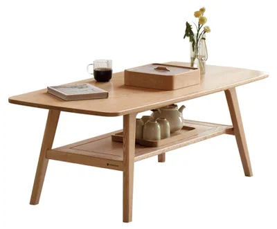 Zdjęcie produktu dla Duży stolik kawowy z drewna dębowego z miejscem do przechowywania
