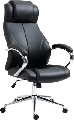 Immagine prodotto di Sedia ergonomica per ufficio, sedia direzionale, sedia imbottita per coniugi - Design senza tempo | Colore: Nero