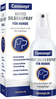 Zdjęcie produktu dla Pielęgnacja skóry i ran Canosept Mikro – spray ze srebrem łagodzi swędzenie i nawilża skórę psów, 75 ml