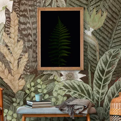 Productafbeelding van Profhome 382431-GU Fotobehang jungle mat groen beige 3,71 m x 2,8 m