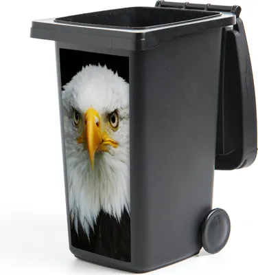 Produktbild von MuchoWow® Mülltonnenaufkleber Adler - Schwarz - Weiß 44x98 cm - Containeraufkleber - Aufkleber - Mülltonnen-Aufkleber