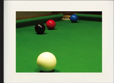 Obrázek produktu pro Kulečníkový obraz v rámu s elegantním paspartou | Umělecká díla na zeď | V rámu - Snooker, situace s volnou koulí (60 x 80 cm)