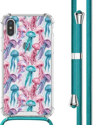 Immagine prodotto di Custodia di design imoshion con cinturino iPhone X / Xs - Jellyfish Watercolor