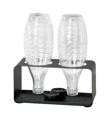 Produktbild von WENKO Metall Flaschenhalter Wave in Schwarz 23,5 x 11,5 x 11,5 cm
