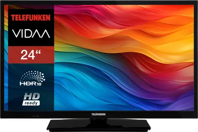 Telefunken Fernseher 24 Zoll Smart TV VIDAA XH24VP550M HD Fernseher HDR TV mit Triple-Tuner