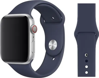 Produktbild von Original Apple Sport Armband M/L 42/44/45mm MLL02ZM/A Midnight Blue 1.Gen