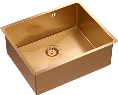 Produktbild von QUADRON Spülbecken 1-Becken Spüle | Größe: 54 x 44 x 20,5 cm | ANTHONY 60 | Küchenspüle Edelstahlspüle mit Siphon | Kupfer Pvd