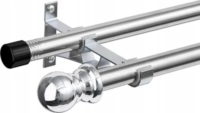 Zdjęcie produktu dla Inflation Podwójny Karnisz Do Zasłon Regulowany 76-368 Cm Stal Nierdzewna