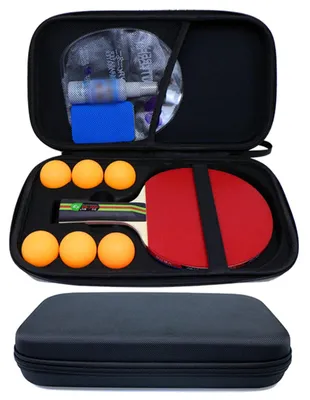 Obrázok produktu pre Puzdro na stolný tenis, puzdro na rakety, taška na stolný tenis – pre 1 raketu a 6 lôpt, čierna