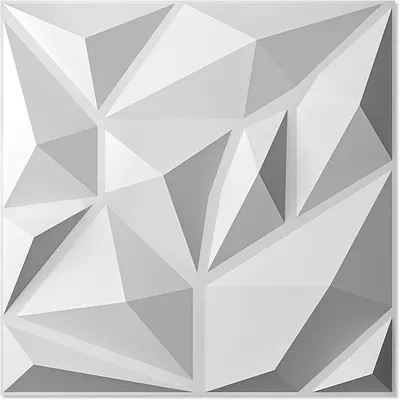 Produktbild von 3D-Wandpaneele fš¹r Innenwanddekoration PVC Diamant Wei? 1,8 m2