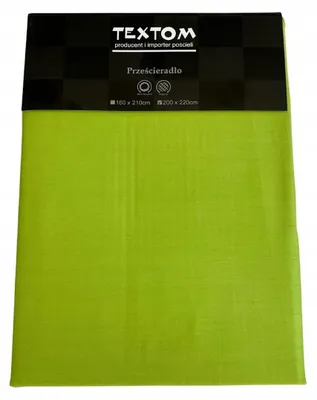 Produktbild von Textom Betttuch 100% Baumwollsatin Grün 200x220 cm ohne Gummizug