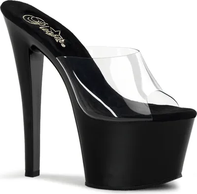 Produktbild von SKY-301 Damen Sandale von Pleaser, Transparent Schwarz , EU 40, US 10