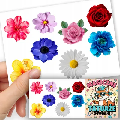 Image de TATOUAGES EPHEMERES POUR ENFANTS - Fleurs Fleurs - 8 pcs