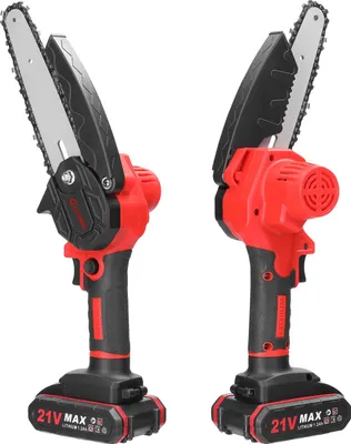 Produktbild von 21V 6inch tragbare elektrische Beschneidungssägen kleine Holzspaltung Kettensäge Bürstenmotor Einhand-Holzbearbeitungswerkzeug für Garten Obstgarten