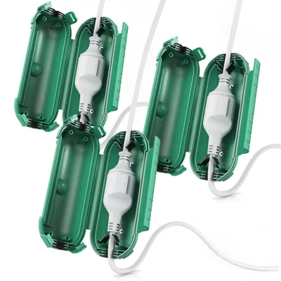 Produktbild von Brandson Kabelbox, Kabelmanagement Box, Kabel Schutzbox für Verlängerungskabel, 3er Set, 210mm x 85 mm, Outdoor, IP44, grün