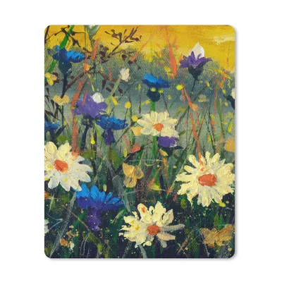 Produktbild von MuchoWow® Mauspad Mousepad Malerei - Ölfarbe - Natur - Blumen 30x40 cm - Mousepads - Maus Mat - Pad - Mausunterlage - Mausmatten