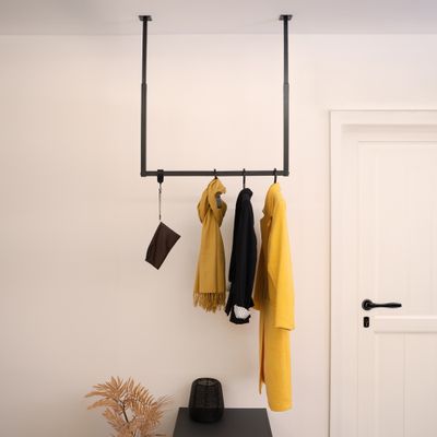 HOME DELUXE Garderobenleiste SWAY - ausziehbar|Kleiderstange Industrial, Handtuchhalterung