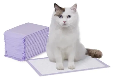 Produktbild von A. Basics Katzenstreu-Pads, 20er-Pack, duftfrei, Lila und weiß