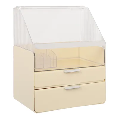 Obrázek produktu pro Kosmetický organizér Organizér na make-up s víkem a zásuvkami  Žlutý