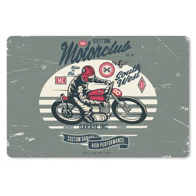 Produktbild von MuchoWow® Schreibtischunterlage Motorrad - Retro - Zitat 60x40 cm - XXL Mauspad - Großes Mauspad