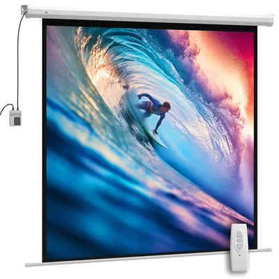 Obrázok produktu pre HOMCOM Projektorová obrazovka, 176,5 x 176,5 cm, 85 palcov, formát 1:1, HD 4K, rolovacia obrazovka