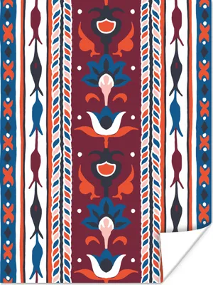 Produktbild von MuchoWow® Poster Blumen - Muster - Pflanzen - Abstrakt - Minimalismus 120x160 cm - Wandbilder