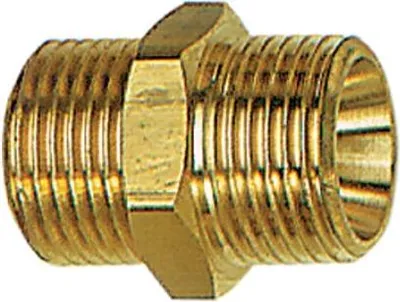 Produktbild von RIEGLER Doppelgewindenippel zyl. G 1 1/4 a. G 2 a. SW 60 Messing
