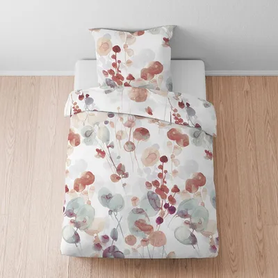 Produktbild von Biberna Feinbiber Bettwäsche Blätter kitt 135x200 cm + 80x80 cm