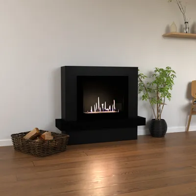 Produktbild von GLOW FIRE Ethanol Kamin 'Larvik' | Ethanolofen in schwarz mit 3 Std. Brenndauer und 2 KW Heizleistung | BxHxT: 114x97x32 cm