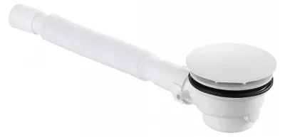 Immagine prodotto di CERANO - Sifone per piatto doccia - Flexi - 90 mm - DN40 - coperchio bianco opaco