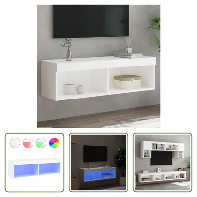 Produktbild von The Living Store TV-Schrank mit LED-Leuchten Weiß 100x30x30 cm