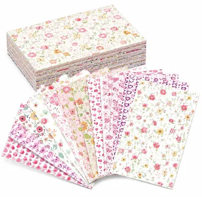 Obrázek produktu pro Albumový papír, 60 listů, 14,5 x 20 cm, s květinovým vzorem, jednostranně potištěný, vhodný pro tvoření a scrapbooking