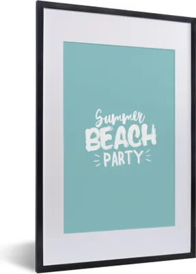 Produktbild von MuchoWow® Gerahmtes Poster Sommer - Blau - Weiß 40x60 cm - Poster mit Schwarzem Bilderrahmen Wandposter Rahmen Foto Bilder - Poster in Rahmen