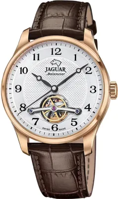 A close-up studio shot of a luxury men's wristwatch.