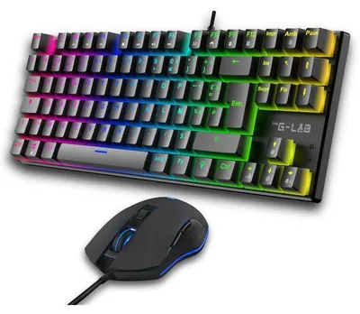 Immagine prodotto di Gaming keyboard and mouse bundle - THE G-LAB - MERCURY EX COMBO - Mechanical keyboard with red switches - 7200 DPI mouse