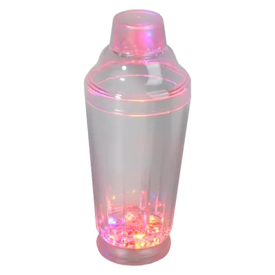 Produktbild von Cocktailshaker 500 ml Led Farbwechsel bunt RGB mit Batterie wechselbar Bar Kunststoff Trinkglas beleuchtet Cocktailmixer Party