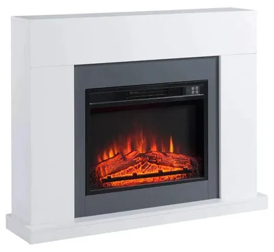 Immagine prodotto di Camino elettrico a LED con telecomando | Colore: Bianco | Dimensioni: 113x26,6x87,5 cm