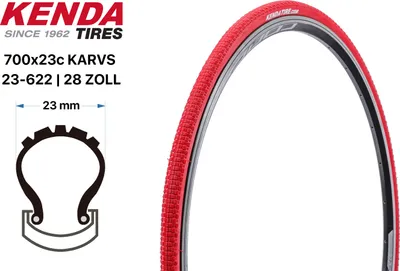Produktbild von 28 Zoll KENDA KARVS Fahrrad Falt Reifen 23-622 tire 700x23c Folding Tire Rot