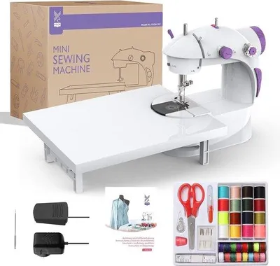 Produktbild von Famanu Kindernaehmaschine - Mit Fußpedal und Erweiterungstisch - Weiß