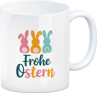 Produktbild von Frohe Ostern Hasen Kaffeebecher für Osterdeko