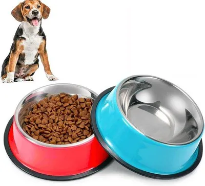 Obrázek produktu pro Středně velká protiskluzová miska pro psy z nerezové oceli, 22 cm