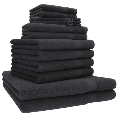 Produktbild von Betz Premium Handtuch-Set 12-teilig – 100% Baumwolle – ®  – extra saugfähig & weich – hohe Grammatur – Farbe graphit