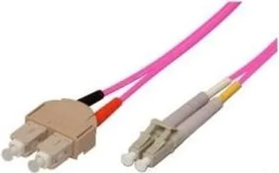 Produktbild von LWL Patchkabel, 50/125 µm, OM4-Faser, SC Duplex Stecker/LC Duplex Stecker, aqua, 10,0 m (39885610)