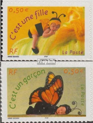 Produktbild von Briefmarken Frankreich 2004 Mi 3778-3779 (kompl.Ausg.) postfrisch Grußmarken: Geburtstagsanzeigen