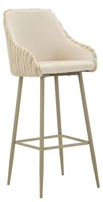 Zdjęcie produktu dla Zestaw 2 hokerów barowych Alaska, tapicerowane, kremowe, 52x46x111 cm, wysokość siedziska 78 cm