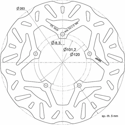 Produktbild von POLINI Bremsscheibe D.263 für PEUGEOT GEOPOLIS/SATELIS