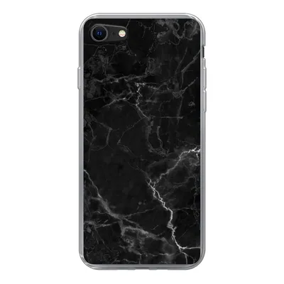 Produktbild von MuchoWow® Handyhülle Schutzhülle Hülle für iPhone 7 Marmor - Schwarz - Weiß - Textur - Marmoroptik Silikon Softcase Handy Hülle - Kartenhalter